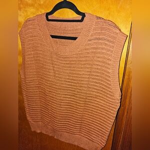 Women's Sleeveless Knit Sweater - Brown/ Rust
